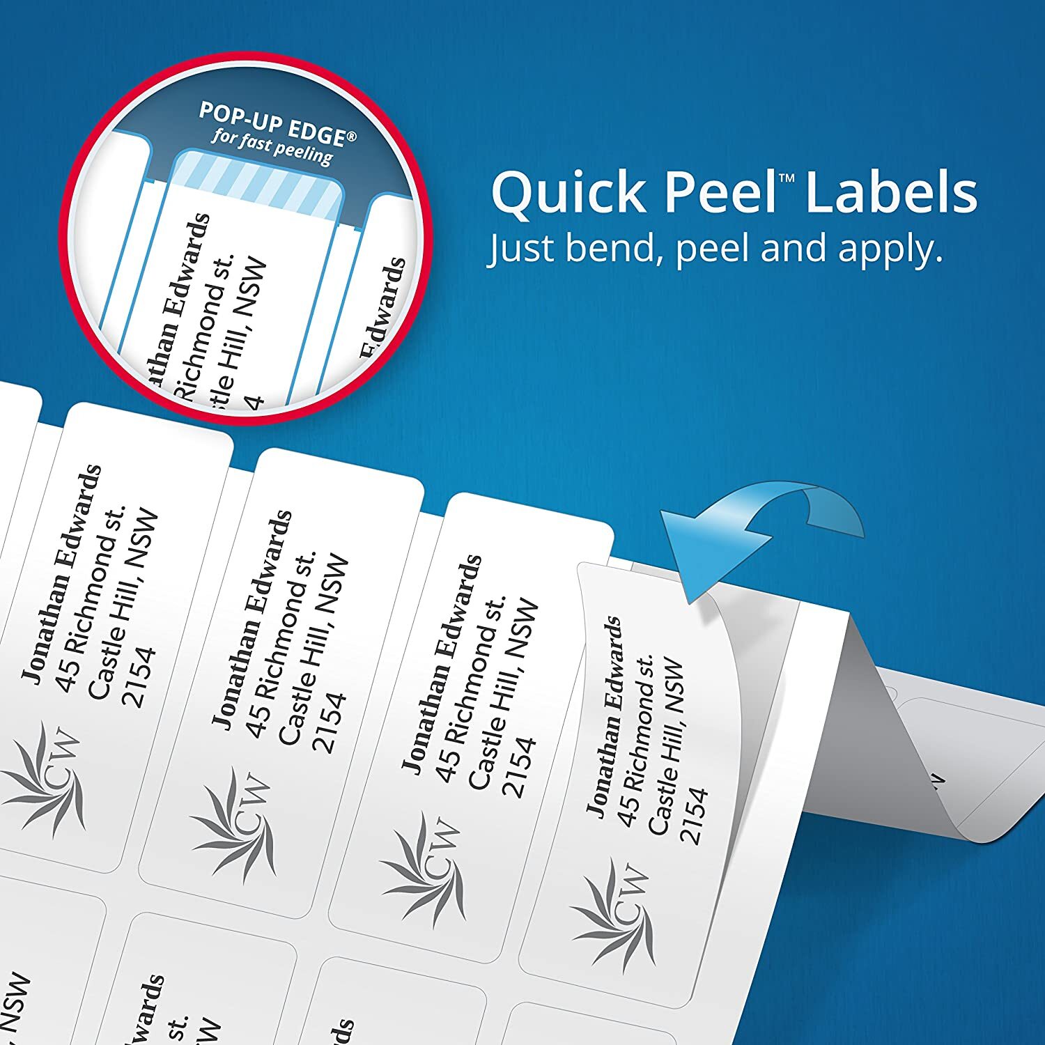 Avery InkJet Quick Peel Address Label White Stickers 64x24.3mm 33 per Sheet