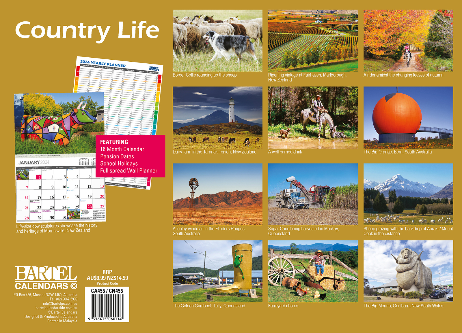 Country Life 2024 Prestige Wall Calendar by Bartel Calendars