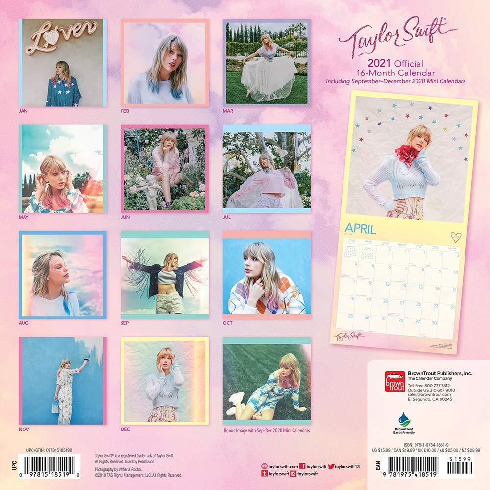2021-calendar-taylor-swift-square-wall-by-browntrout-bt18519-9781975418519-ebay
