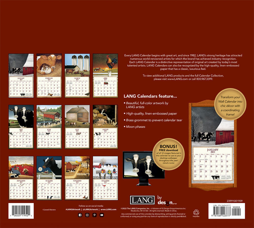 2023 Calendar Cows Cows Cows by Lowell Herrero, LANG 23991001909 - Lang