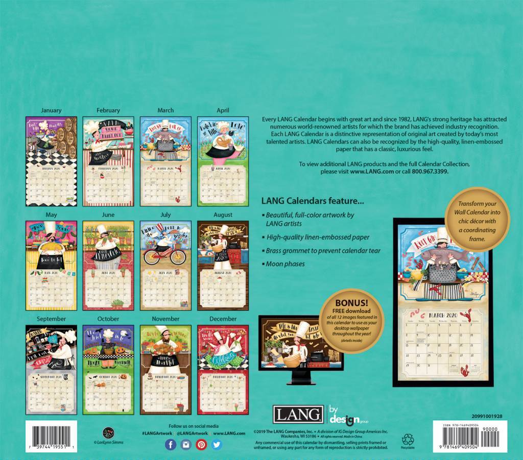 Love to Cook 2020 Wall Calendar by Lang 20991001928 eBay