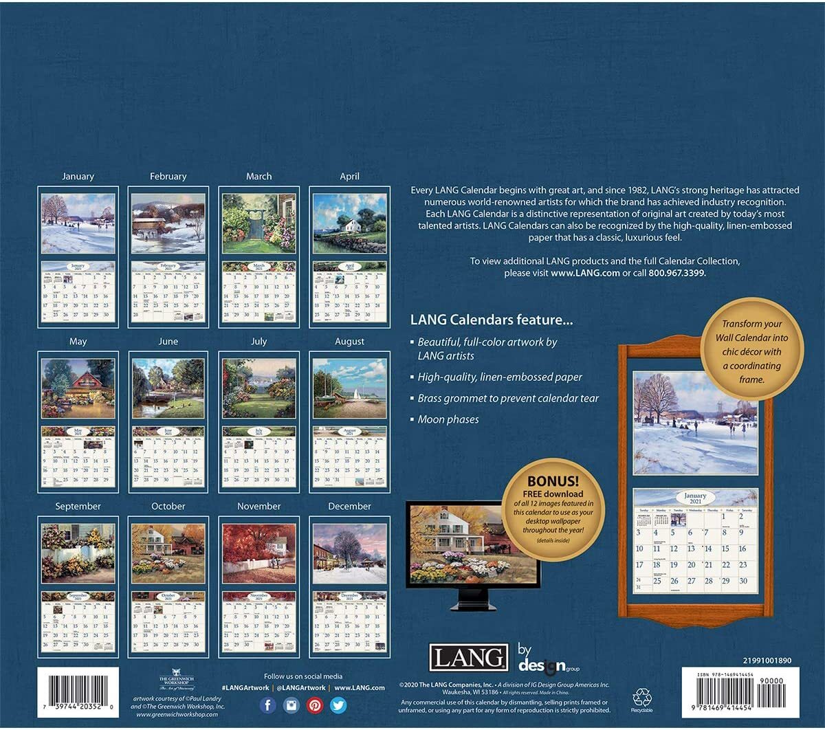 2021 Calendar American Dream by Lang 21991001890 | eBay