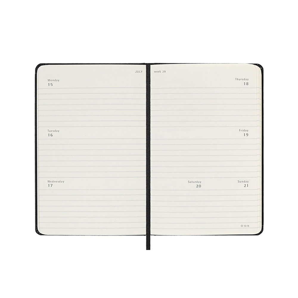 2024 Diary Moleskine Pocket Weekly Horizontal Hard Cover Black M