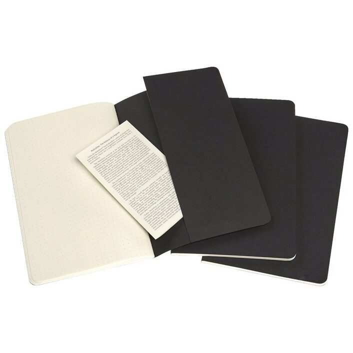 Moleskine Cahier Journal Set of 3 Large Black, Dotted QP319