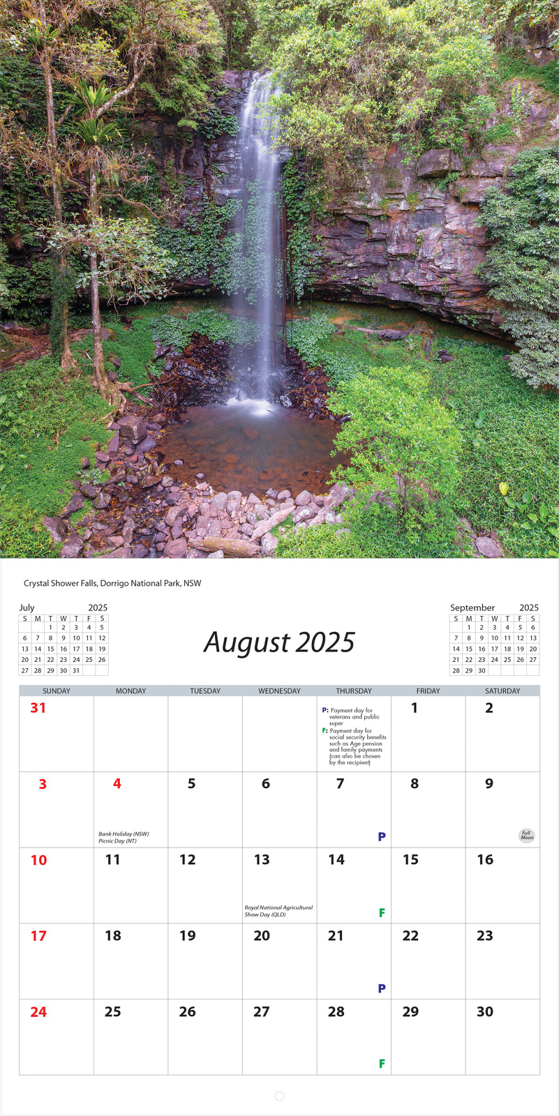 2025 Waterfalls of Australia Square Wall Calendar by New Millennium Images