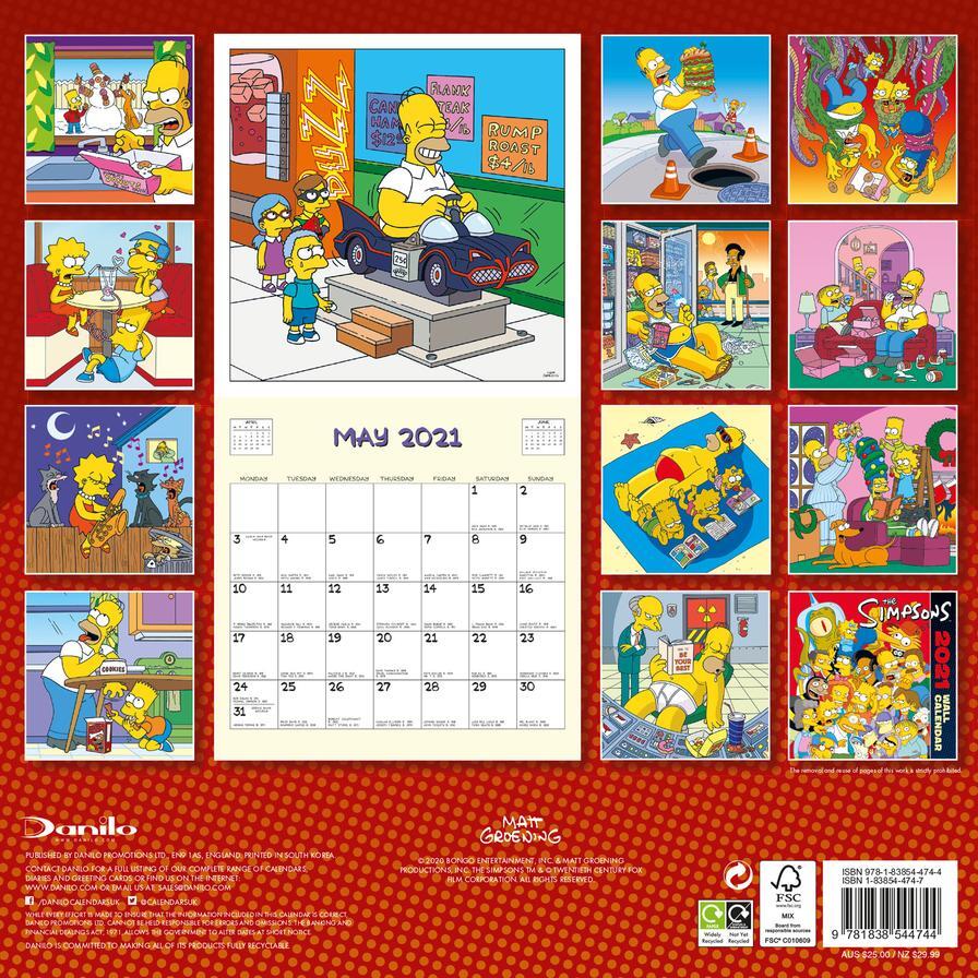2021-calendar-the-simpsons-official-square-wall-by-danilo-d44744-ebay