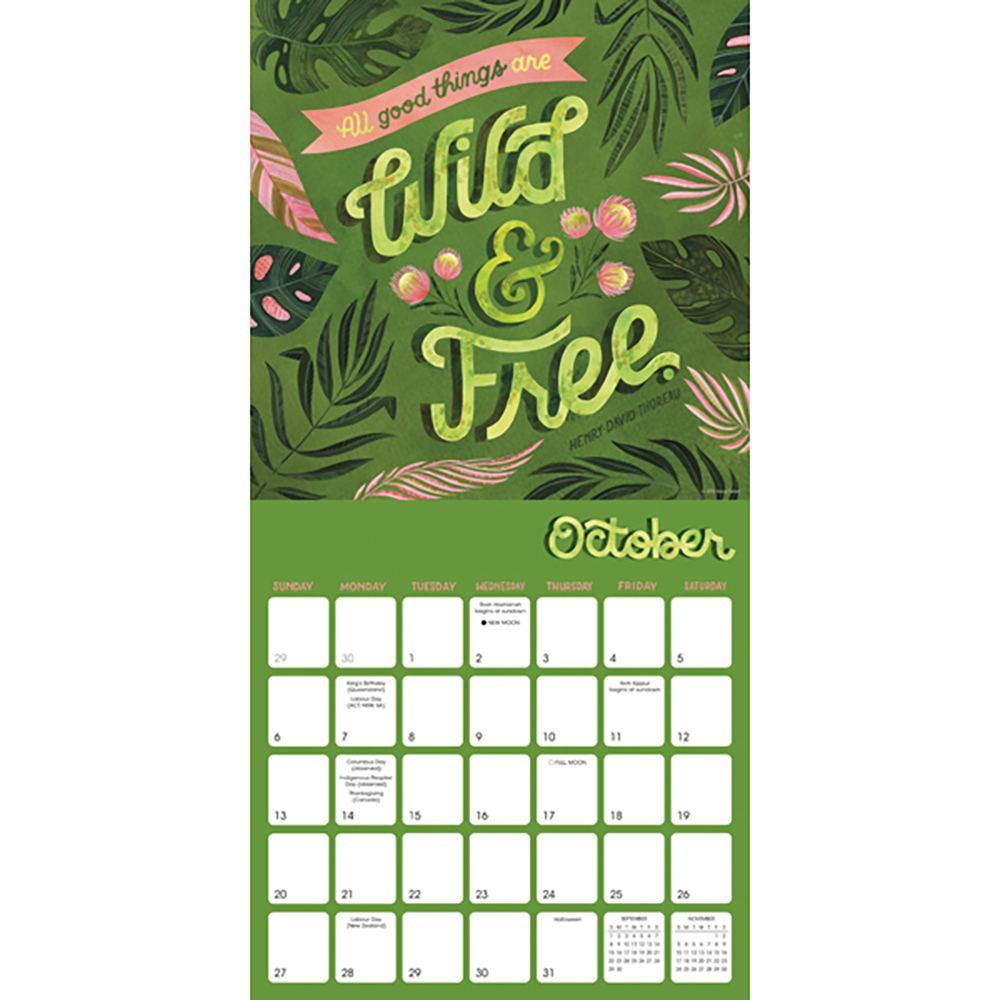 Mindful Messages 16Month 2024 Square Wall Calendar by Becca Cahan