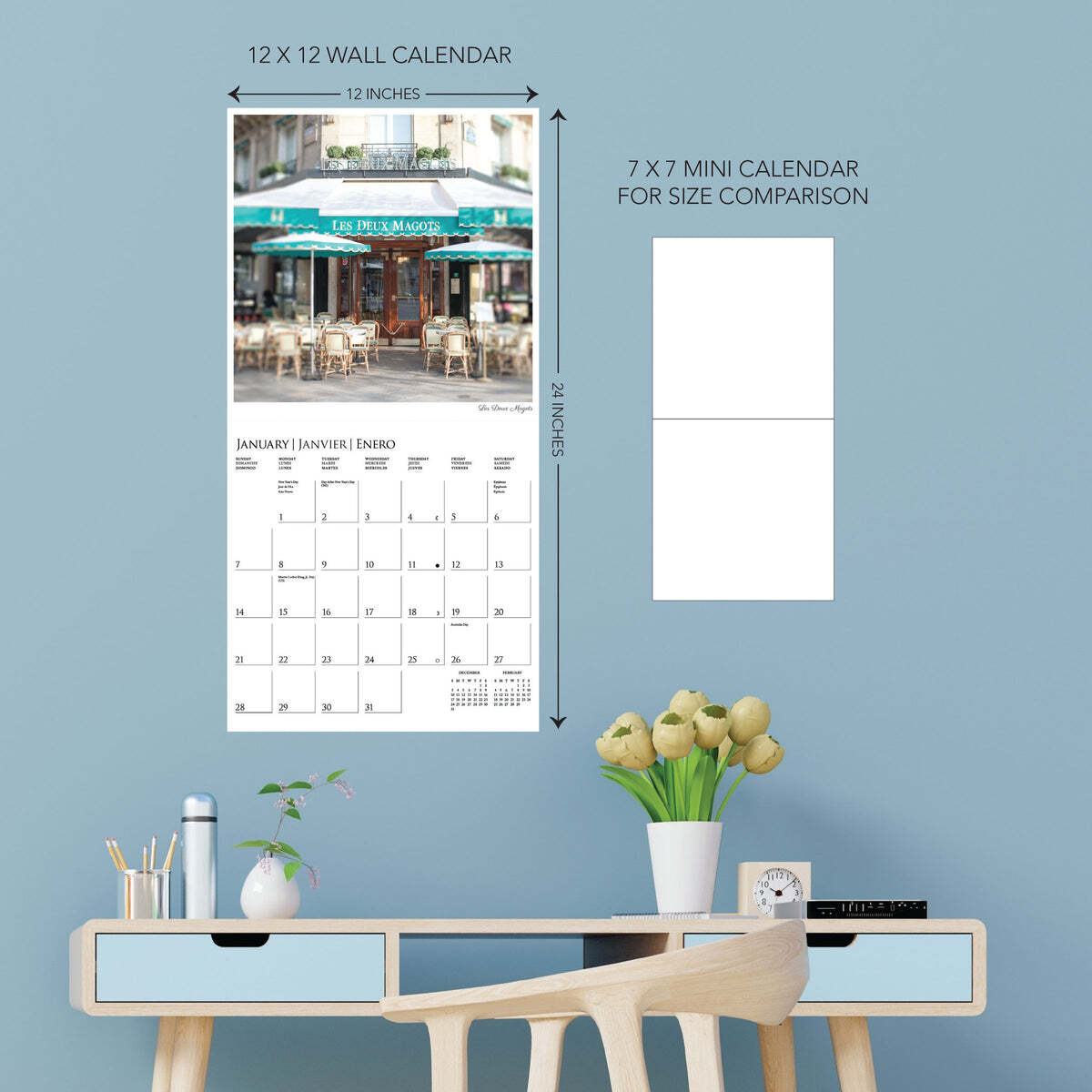 A Parisian Life 2024 Square Wall Calendar by Graphique de France
