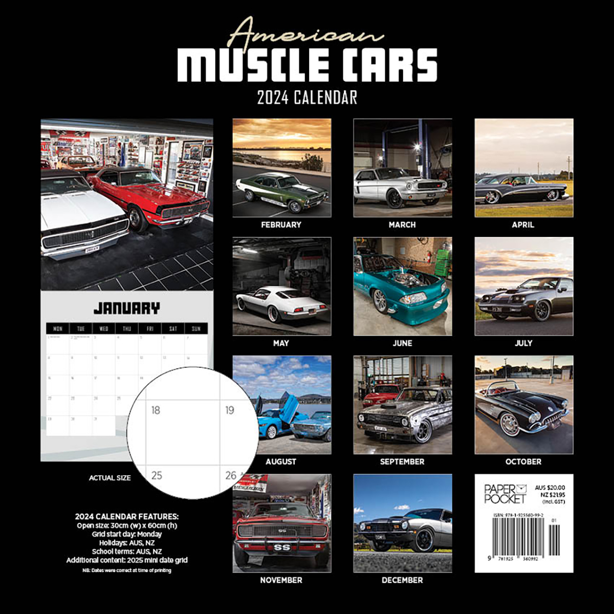 2020-american-muscle-cars-square-wall-calendar-by-paper-pocket-17070-paper-pocket-universal