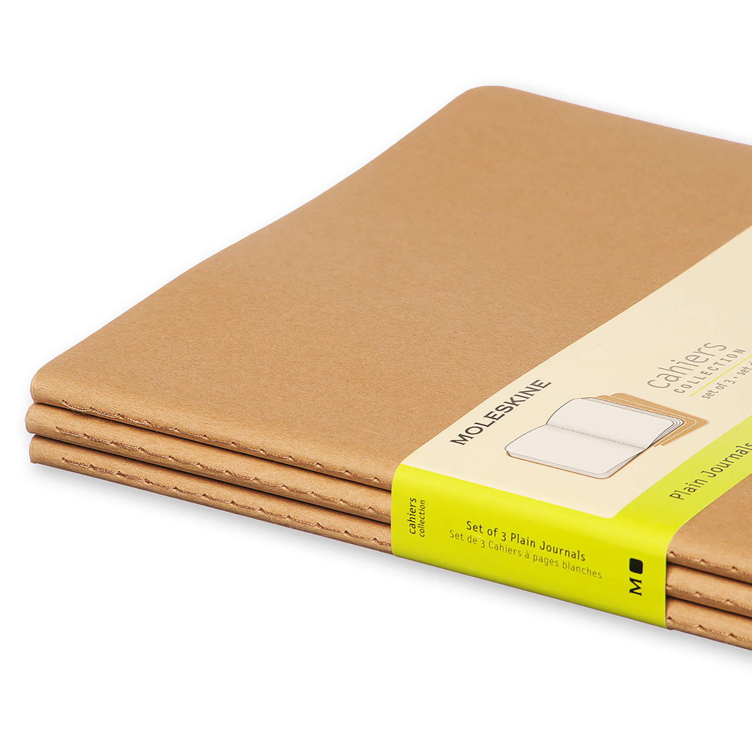 Moleskine Cahier Journal, Extra Large Plain Kraft Brown, Set of 3