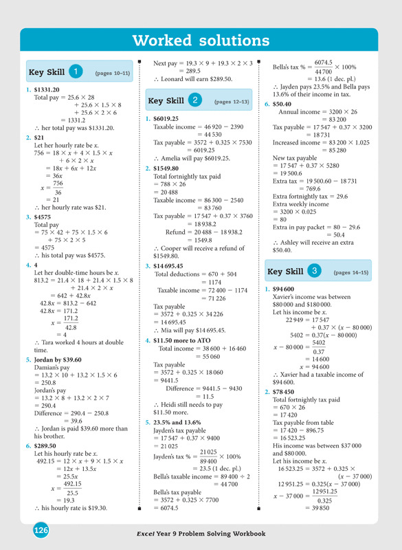 excel year 9 problem solving workbook pdf