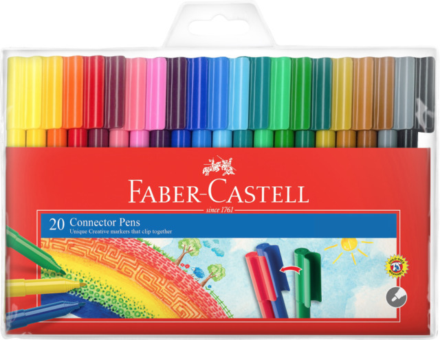 Faber-Castell Connector Pens Coloured Markers Assorted Pack 20