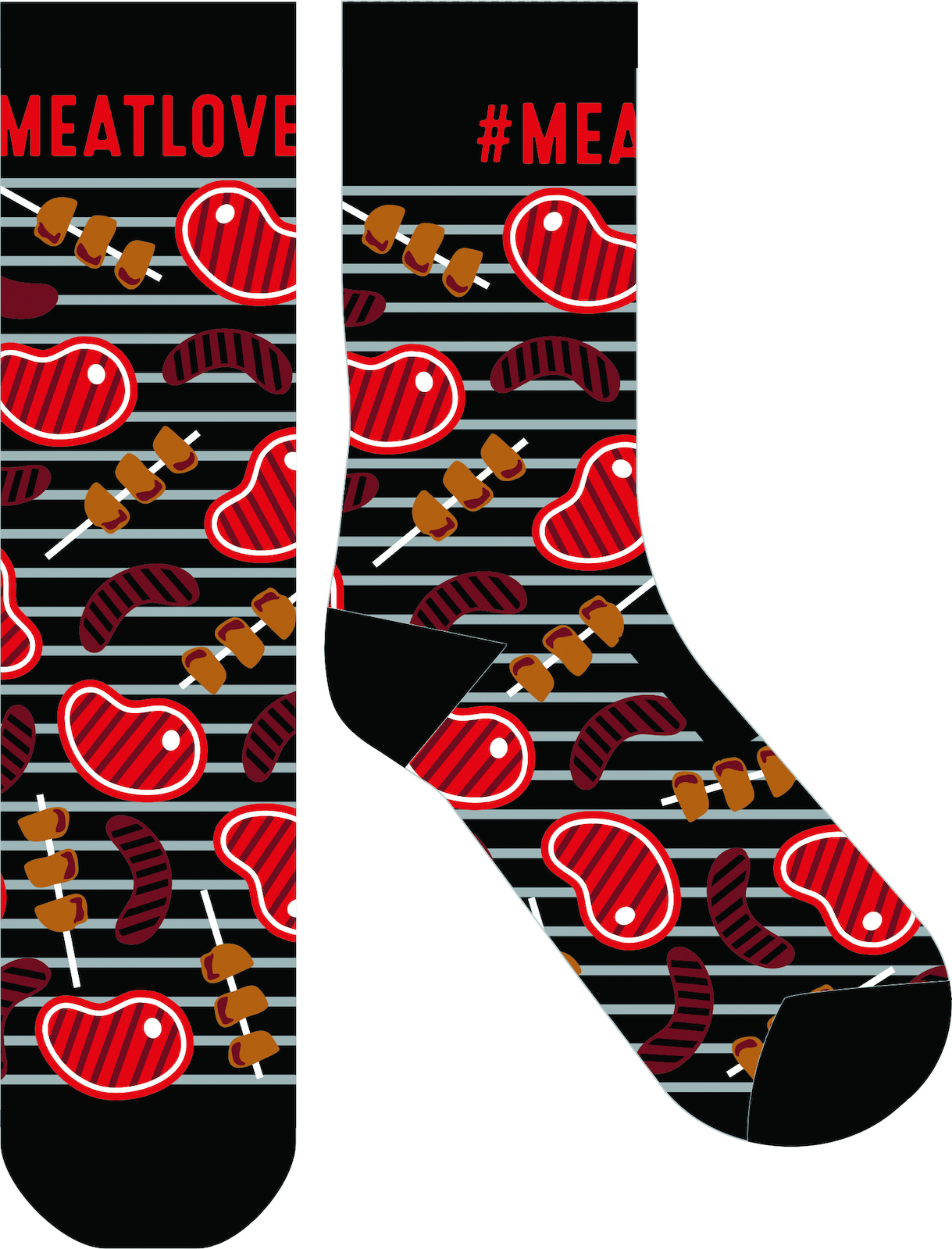 Frankly Funny Novelty Socks Men Women One Size Fits Most Meat Lover BBQ E6304