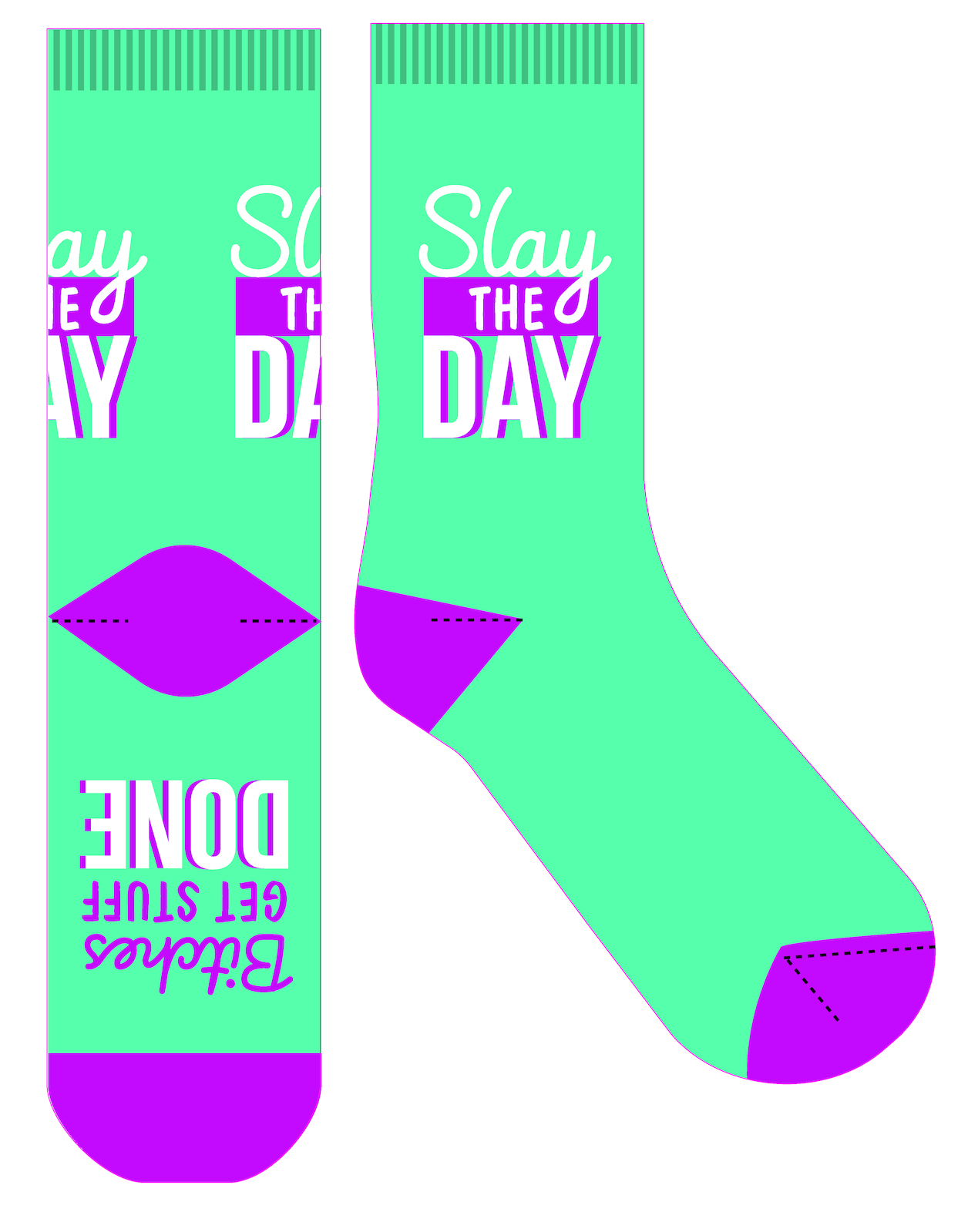 Frankly Funny Novelty Socks Men Women One Size Fits Most - Slay The Day ...