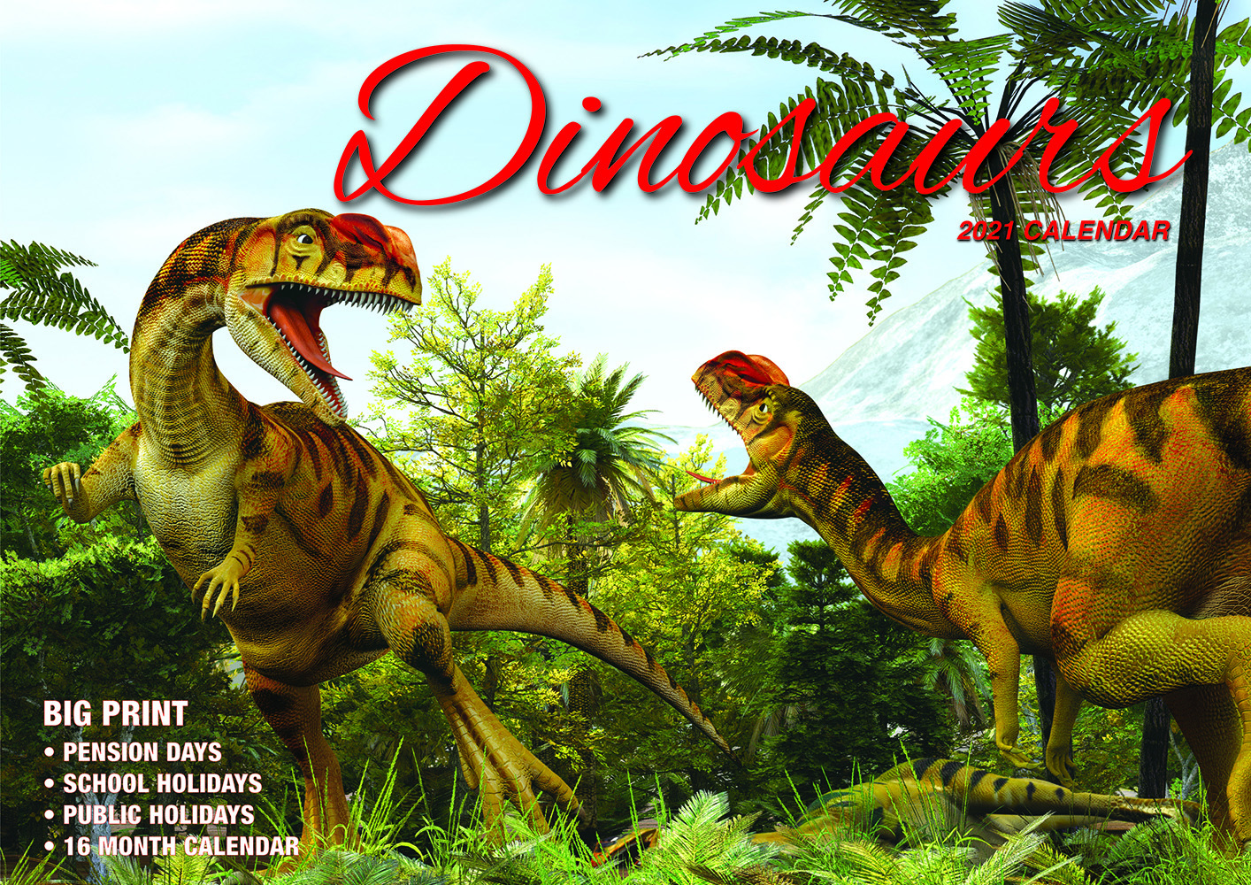 2021 Calendar Dinosaurs Big Print Calendar by Bartel BP171 ...
