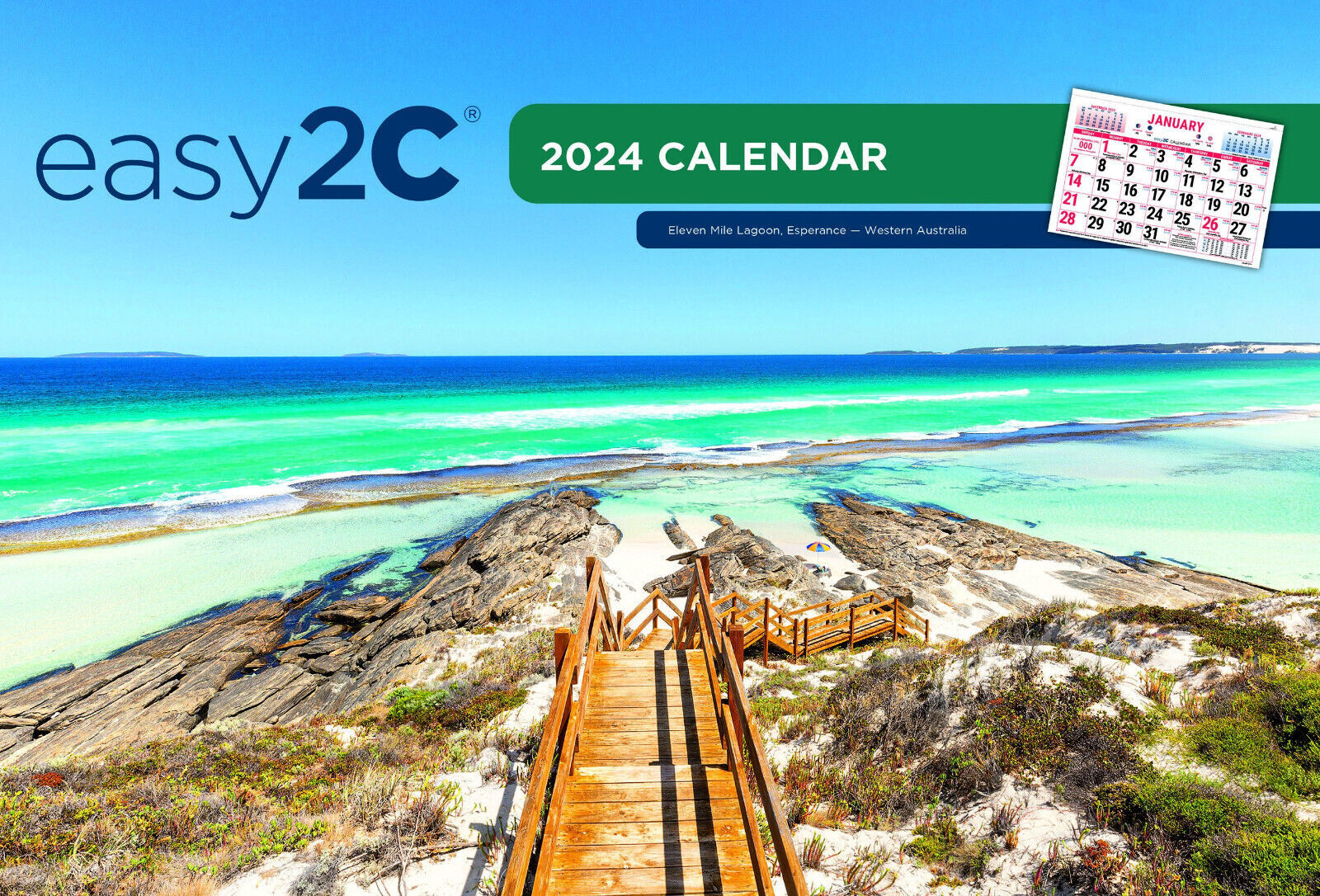 2020 EsE-2C (Easy to See) Calendar, "Australia's #1 Calendar", Postage