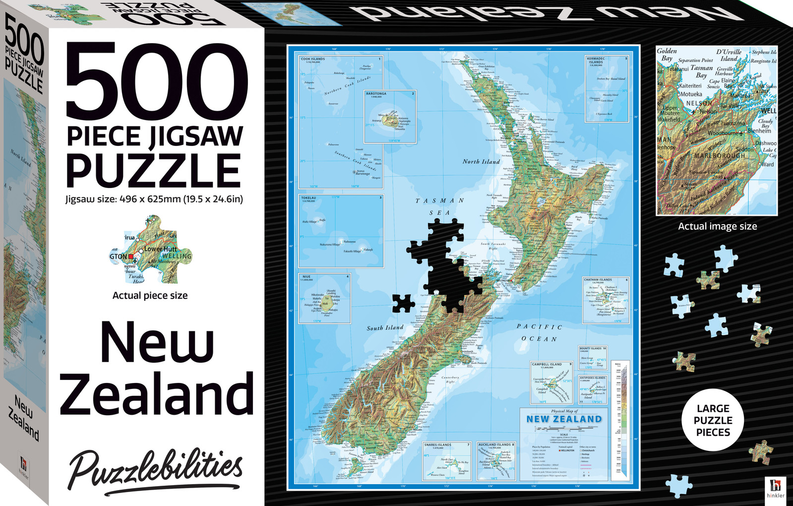 500 Piece Jigsaw Puzzle New Zealand by Puzzlebilities Hinkler
