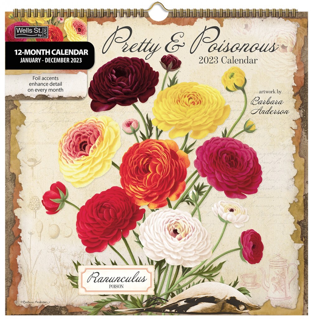 2023 Calendar Pretty Poisonous Spiral Square Wall By Barbara Anderson 2023-calendar-pretty-poisonous-spiral-square-wall-by-barbara-anderson