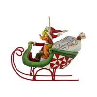 Grinch by Jim Shore Hanging Ornament 8.5cm Grinch & Max Sleigh, Whitehill 6008895