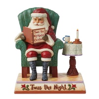 Heartwood Creek Figurine 18cm Santa Reading Twas The Night, Whitehill 6008304
