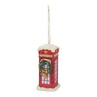 Heartwood Creek Hanging Ornament 12cm Christmas Phone Box, Whitehill 6011678