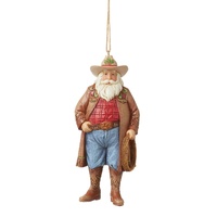 Heartwood Creek Hanging Ornament 12cm Western Santa, Whitehill 6012971