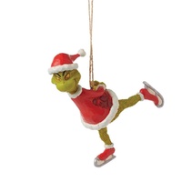 Grinch by Jim Shore Hanging Ornament 12cm Grinch Ice Skating, Whitehill 6015225