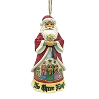 Heartwood Creek Hanging Ornament 12cm We Three Kings Song Series Santa, Whitehill 6015538
