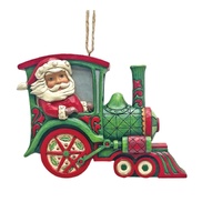 Heartwood Creek Hanging Ornament 8.5cm Santa In Train, Whitehill 6015540