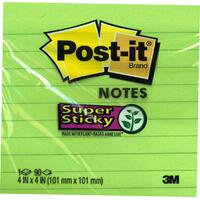 3M Post-It Notes Super Sticky Lined 100x100 Green