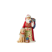 Heartwood Creek Figurine 20cm Santa with Dog, 6006636