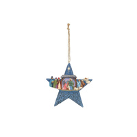Heartwood Creek Hanging Ornament 8cm Star Wth Nativity Scene, 6009696