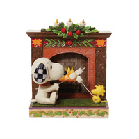 Peanuts by Jim Shore Figurine 11cm Snoopy & Woodstock At Fireplace, 6010325