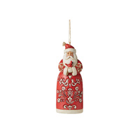 Heartwood Creek Hanging Ornament 11cm Nordic Santa With Cardinal, 6010838