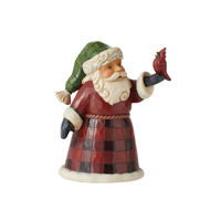 Heartwood Creek Figurine 12cm Buffalo Plaid Santa, 6011480