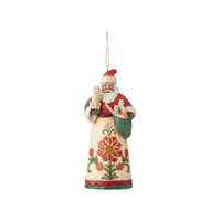 Heartwood Creek Hanging Ornament 8cm Santa Holding Cat, 6011495