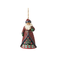 Heartwood Creek Hanging Ornament 11cm Santa with Bell, 6012888