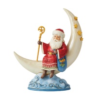 Heartwood Creek Figurine 20cm Santa on Moon, 6012900