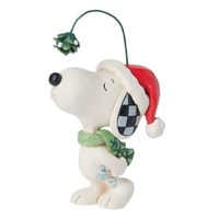 Peanuts by Jim Shore Figurine 12cm Snoopy Christmas Hat With Mistletoe, Whitehill 6015036