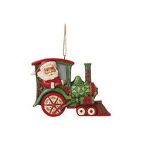 Heartwood Creek Hanging Ornament 8cm Santa in Train, 6015540
