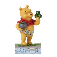 Disney Traditions Figurine 11.4cm St Patty's Pooh With Clovers, Whitehill 6016335