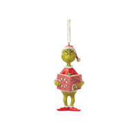 Grinch by Jim Shore Hanging Ornament 13cm Grinch with Book, 6017074