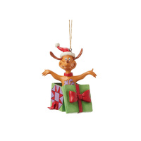Grinch by Jim Shore Hanging Ornament 10cm Max in Present, 6017079