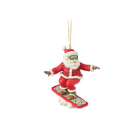 Heartwood Creek Hanging Ornament 11cm Snowboarding Santa, 6017011