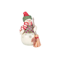 Heartwood Creek Figurine 17cm Snowman with Dog, 6017014