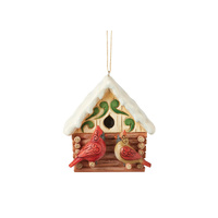 Heartwood Creek Hanging Ornament 10cm Log Cabin Birdhouse, 6017040