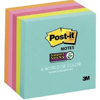 3M Post-It Super Sticky Notes Cube 76 mm x 76 mm Miami Multi-Coloured