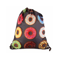 Got It Covered Drawstring Bag Donut Time, Great for School