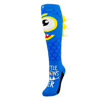 Crazy Skates Novelty Socks One Size Fits Most - Little Monster Blue Socks 