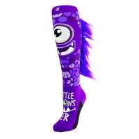 Crazy Skates Novelty Socks One Size Fits Most - Little Monster Purple Socks